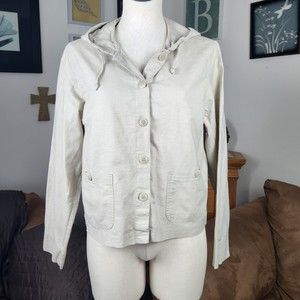 White Stag Women's Hooded Linen Blend Jacket Size M